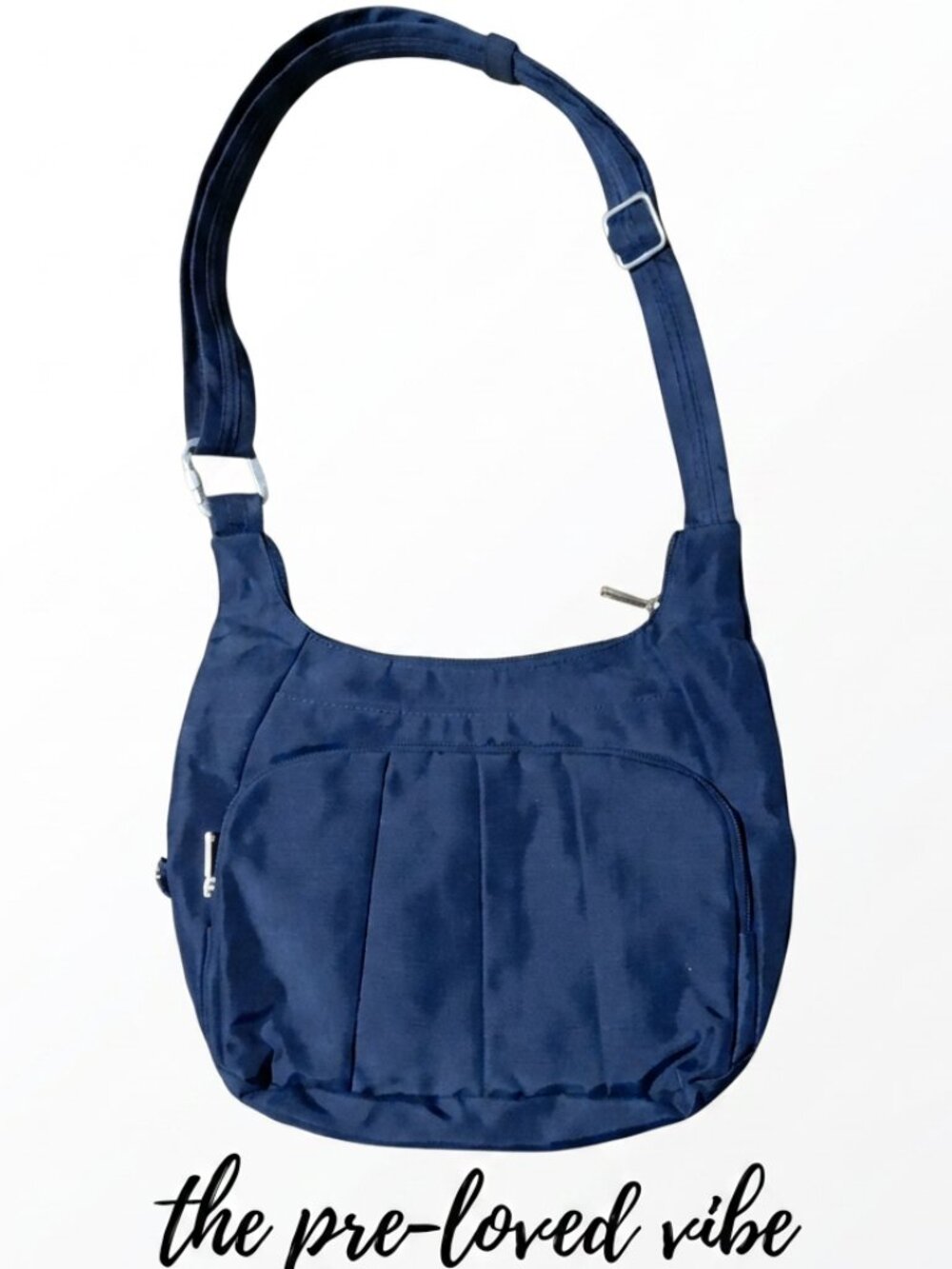 Travelon Anti theft Heritage Hobo Bag Navy Blue Purse/Travel bag